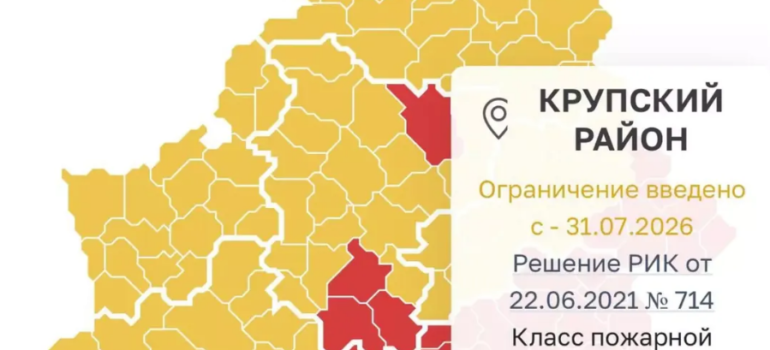 В Крупском районе сохраняется ограничение на посещение лесов