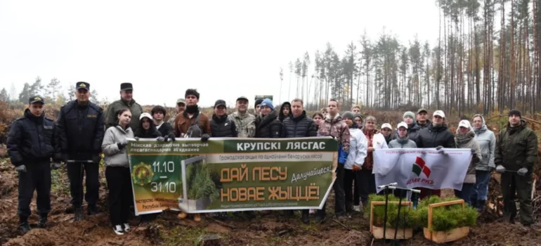 В рамках Республиканского субботника в Крупском лесхозе прошел масштабный комплекс работ по озеленению леса.